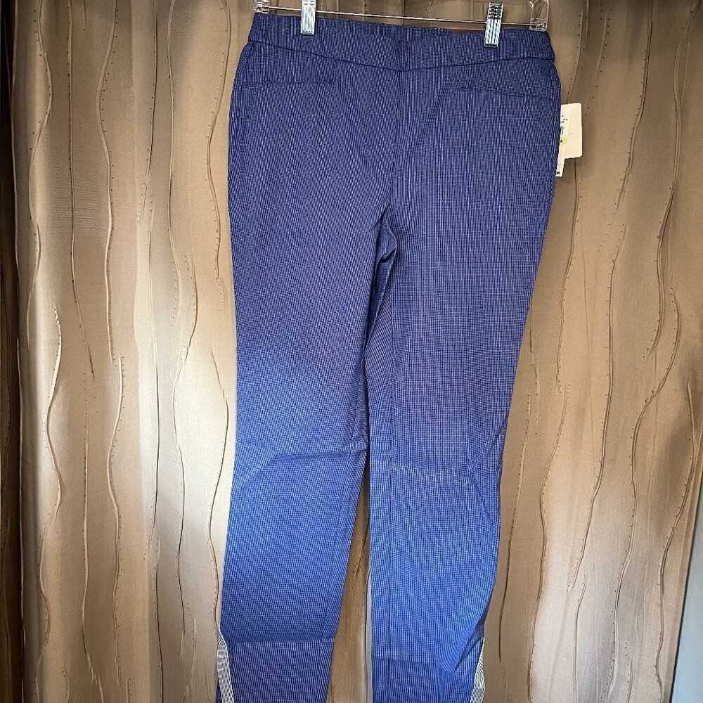 NWT Rafaella Blue Pull On Stretch Capri Pants, Size 4